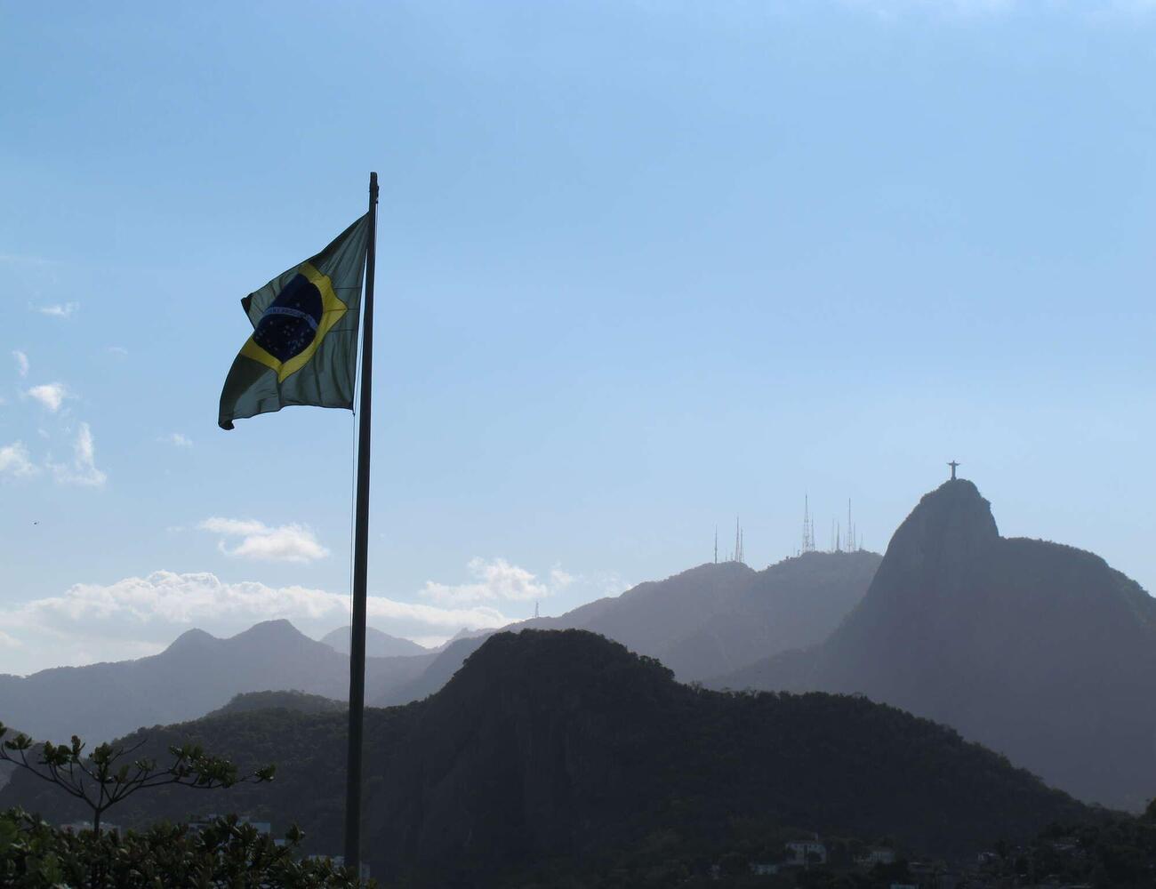 Forte do Leme (mit Blick auf den Corcovado), Rio de Janeiro, Brasilien